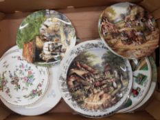 A collection of decorative wall plates Royal Doulton etc