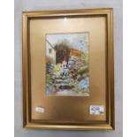 Bessie Fitton watercolour of a Gnome in a gilt frame, 25.5cm x 33cm.