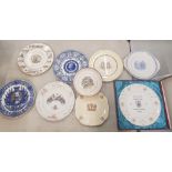 A collection of early 20th century Royal Commemorative ware including plates and a boxed Masonic