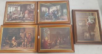 A group of 5 framed prints