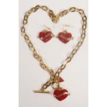 Guess Matching Heart Shaped Earring & Necklace set