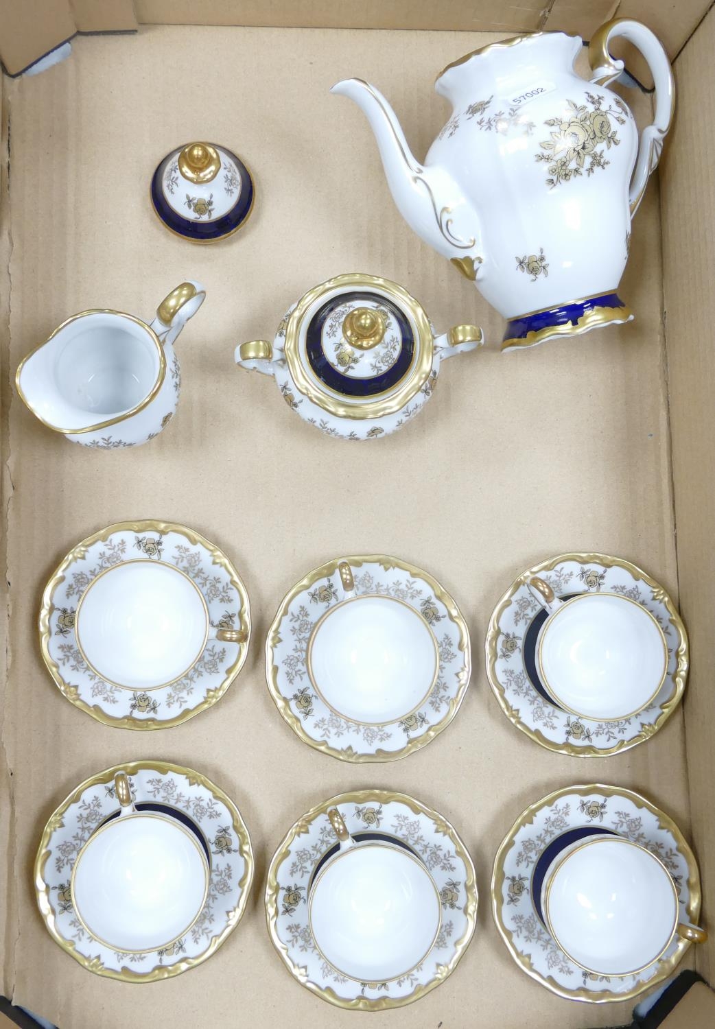 Weimar Echt Weimar Kobalt Gilt Decorated Coffee set