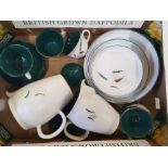 Denby Greenwheat patterned dinner and tea-ware items etc (1 tray)