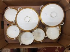 Wedgwood Ascot pattern Dinner ware items to include Two lidded tureens, 6 twin handled soup coups
