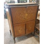 Italian style inlaid drinks cabinet, 96cm in width, 119cm in height and 43cm deep.