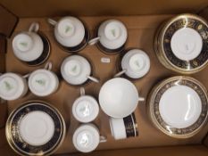 Royal Doulton Dorchester patterned Tea and Coffee ware items to include 6 tea cups, 7 saucers, 5