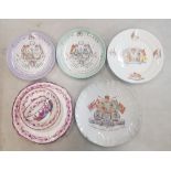 A collection of early 20th century Royal Commemorative ware including plates, trio etc.