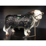 Nelson Ceramic Butchers Display Bull in alternate colourway, 43.5cm in length