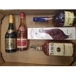 Five bottles of Spirits to include 2 bottles of Whisky (Boxed Famous Grouse and Teachers Whisky)