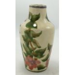 Cobridge Stoneware Foxglove Patterned Vase, height 16.5cm, silver line seconds