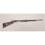 Early 20th Century .22 air rifle with oak stock, working order, serial number S6745, 115cm in