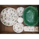 A collection of Wedgwood Wild Strawberry pattern items together with 2 Wedgwood cabbage ware serving