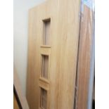 Two non-matching hardwood doors 1 x 78.5" x 30", 1 x 78" x 24" (2).