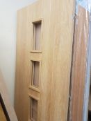 Two non-matching hardwood doors 1 x 78.5" x 30", 1 x 78" x 24" (2).
