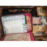 A mixed collection of oriental items to include cased Mah Jong Set and accessories etc (1 tray)