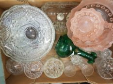A mixed collection of glassware items to include Fruit bowls, dessert set, hand blown Gregory Mary