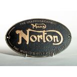 The Unapproachable Norton Manx Solid Cast Iron Wall Plaque