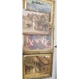 A group of 4 framed prints of timber framed buildings etc
