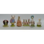 Boxed Royal Albert Beatrix Potter Figures Pigling Bland, Poorly Peter Rabbit, Jemima Puddleduck,