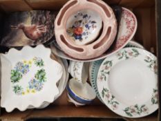 A mixed collection of items to include Decorative Plates, Flower Posy Bowl etc. (1 tray).
