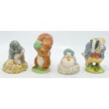 Royal Albert Boxed Beatrix Potter Figures Tommy Brock, Jemima Puddleduck made a feather nest,