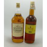 Kwik Save 1.5 litre Bottle of Scotch Whisky & 1L bottle of Gladiador Brandy (2)