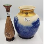 Doulton Lambeth Slaters Early 20th century vase 28cm in height together with a large 'Flow Blow'