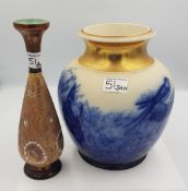 Doulton Lambeth Slaters Early 20th century vase 28cm in height together with a large 'Flow Blow'