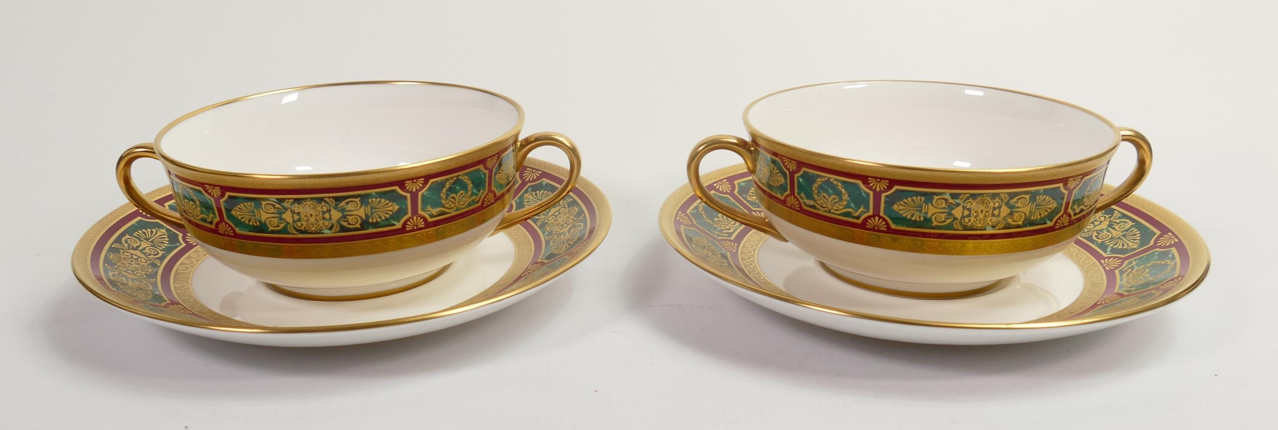 De Lamerie Fine Bone China heavily gilded Handled Soup Cup & Saucer, specially made high end quality