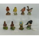 A collection of small Beswick garden birds. (8)
