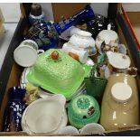 A mixed collection of items to include Shelley Preserve pot, Beswick Cabbage war butter dish,