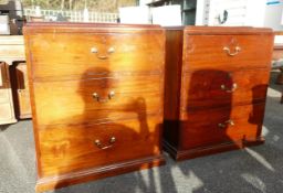 Pair Of 3 Drawer Mahogany Chest of Drawers, made from old wood, height 87cm, width 74cm & depth 50cm