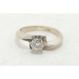 18ct white gold ladies diamond solitaire ring, diamond approx 0.25ct, ring size I, 3.6g.