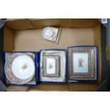 Boxed Wedgwood Clio Patterned Bowl, Lidded Trinket bo, rectangular tray & small mantle clock, length