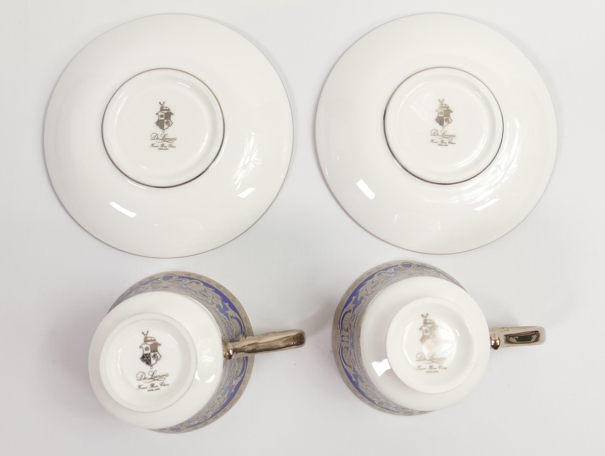 De Lamerie Fine Bone China heavily gilded Royal Bow cup and saucers, specially made high end quality - Image 3 of 3