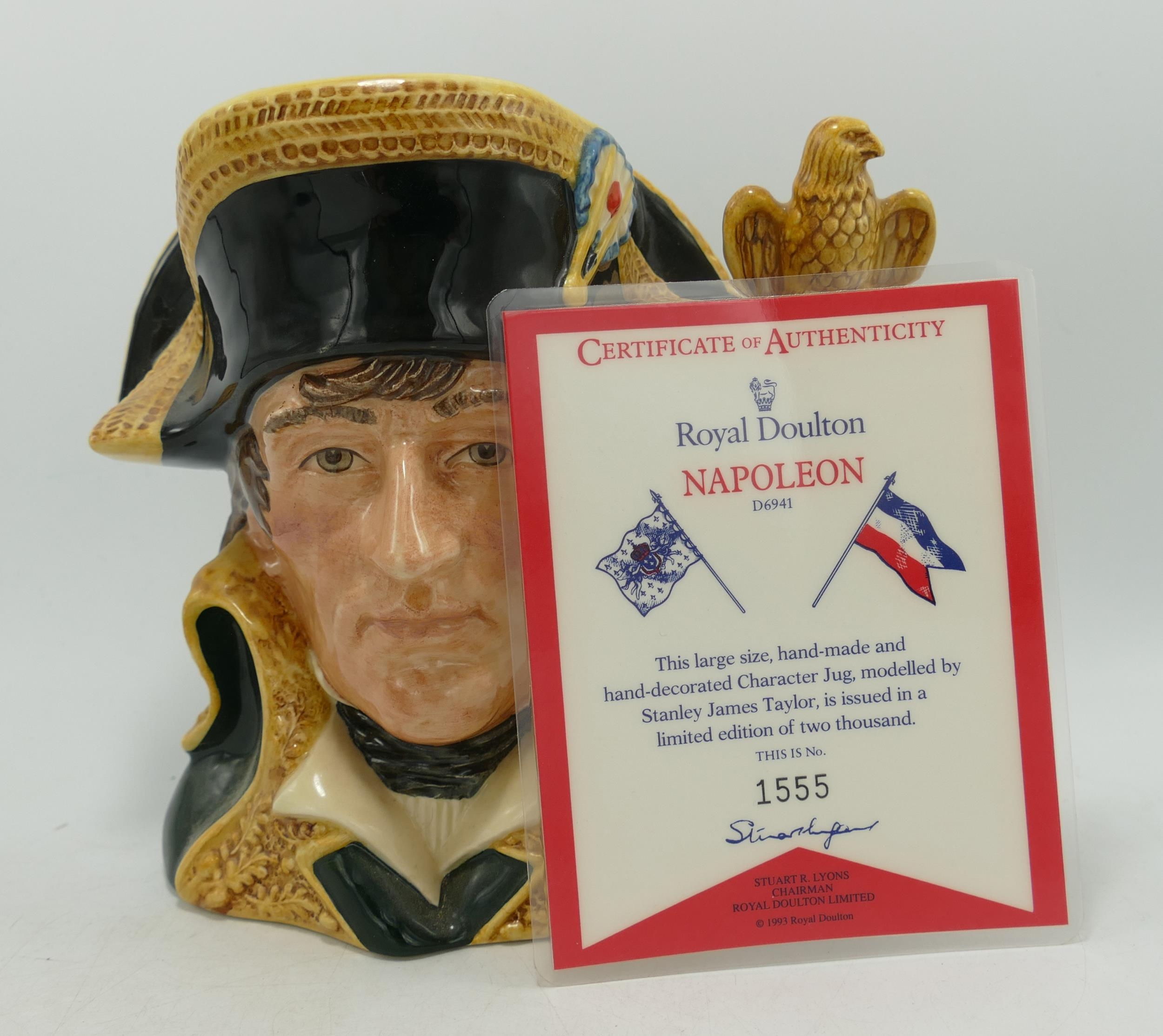 Royal Doulton Large Character Jug: Napoleon D6941, limited edition with cert