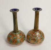 Pair of Slater Doulton Lambeth Chime Vases, height 17cm(2)
