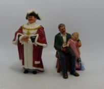 Royal Doulton Character Figure Town Crier(seconds) & Grandpa's Story Hn3456(2)