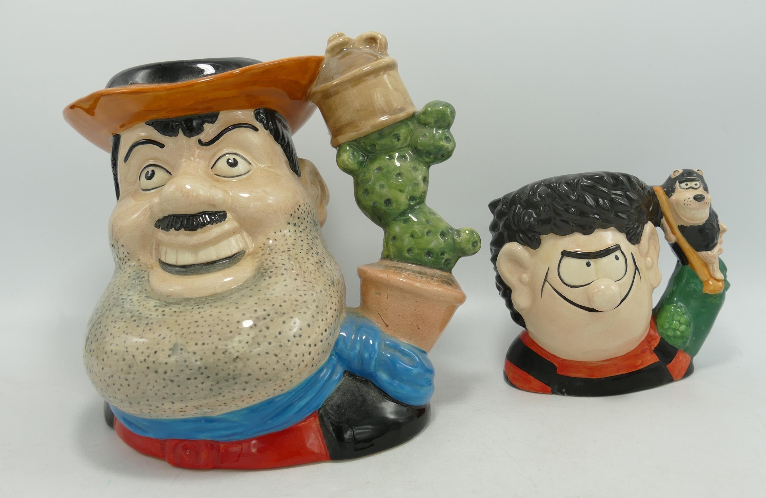 Royal Doulton large Character Jug Desperate Dan D7006 From the comic series together with Dennis &