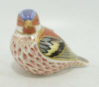 Royal Crown Derby Chaffinch Paperweight, gold stopper