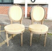 Pair of Painted French Upholstered Parlour Chairs(2)