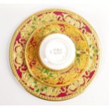 De Lamerie Fine Bone China heavily gilded Royal Bow cup & saucer and side plate, specially made high