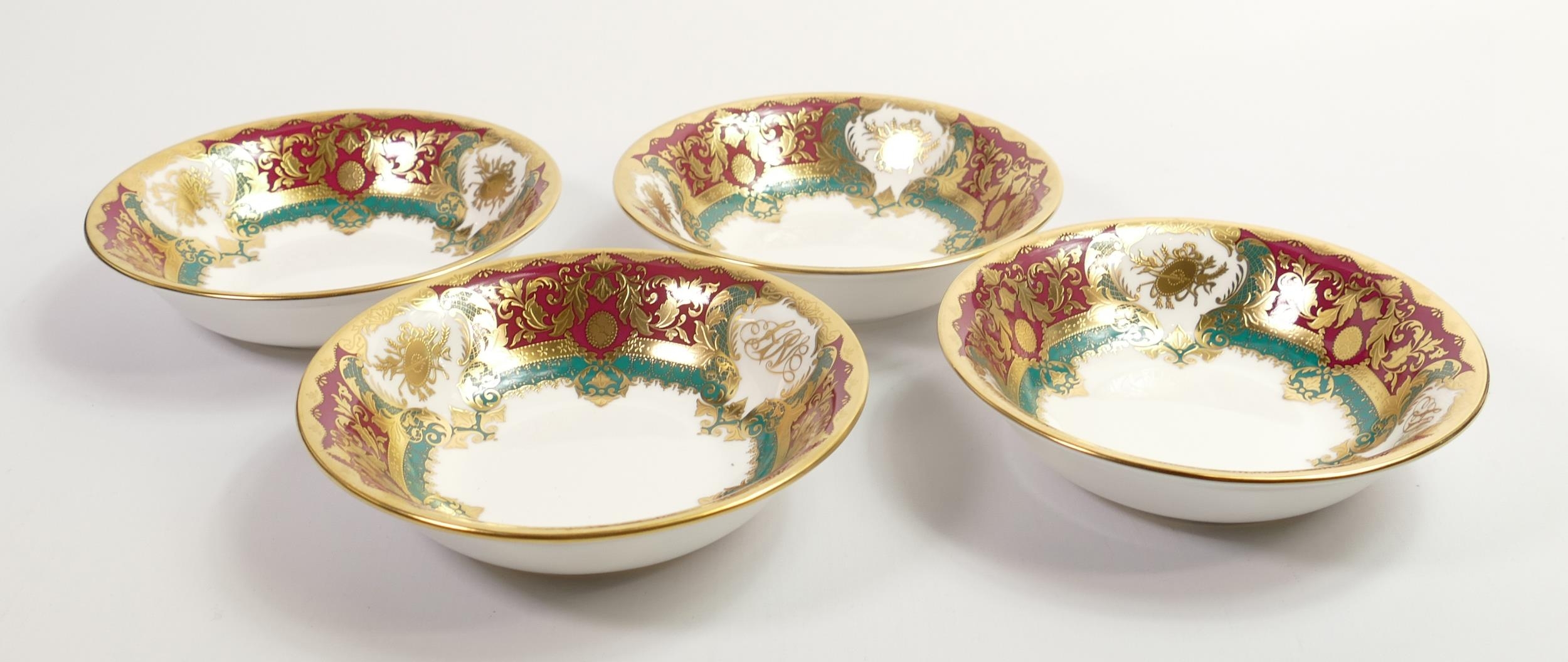 De Lamerie Fine Bone China heavily gilded Andrew Winch Designs patterned Bowls for Al Mirqab,