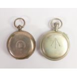 Silver English Lever key wound silver cased gents pocket watch, key missing but balance swings