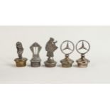A collection of Silver Plated & Metal Decorative Bottle Tops / Caps with Mercedes Benz, Art Nouveau,
