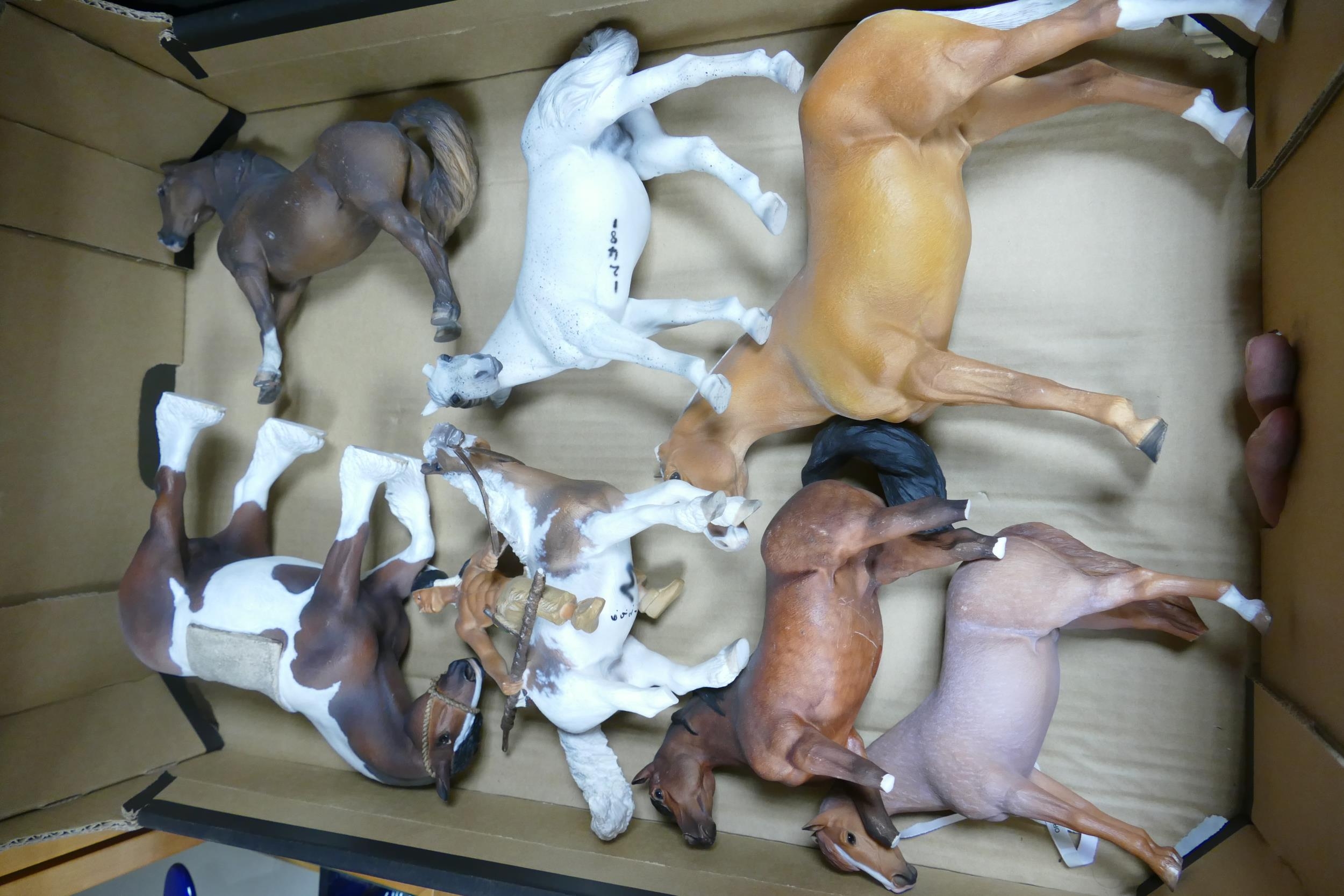 Northlight Group of Resin Damaged Horse Figures, These items were removed from the archives of the