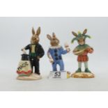 Royal Doulton Bunnykins figures Magician DB159, Jester DB161 and Juggler DB164, limited editions,