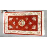 Quality Red Tasselled Rug Carpet, 168cm x 92cm