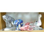 Northlight Group of Resin Very Large Figures including elephants, Goose & Rearing Horse, all with