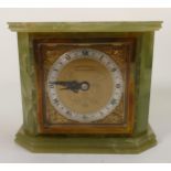 Onyx Elliot Mantle Clock, height 14cm, sight chip to top rear